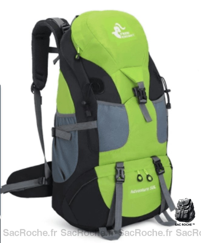 Sac à dos étanche 50L pour le ski vert, gris et noir à la mode