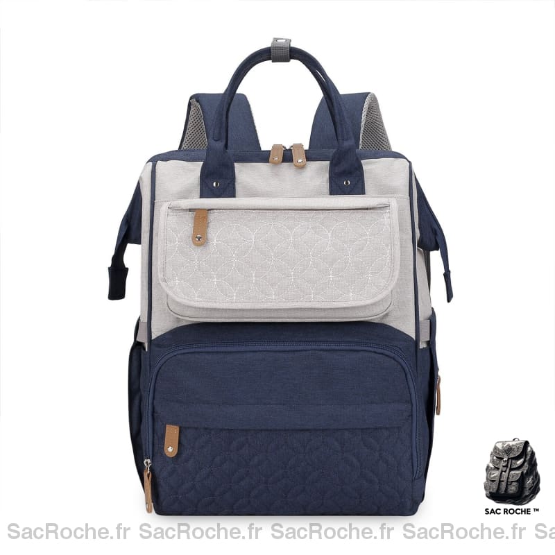 Sac à dos multifonctionnel étanche pour maman très à la mode bleue gris