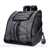 Sac à dos étanche de grande capacité pour chaussures snowboard ou ski gris avec un fond blanc
