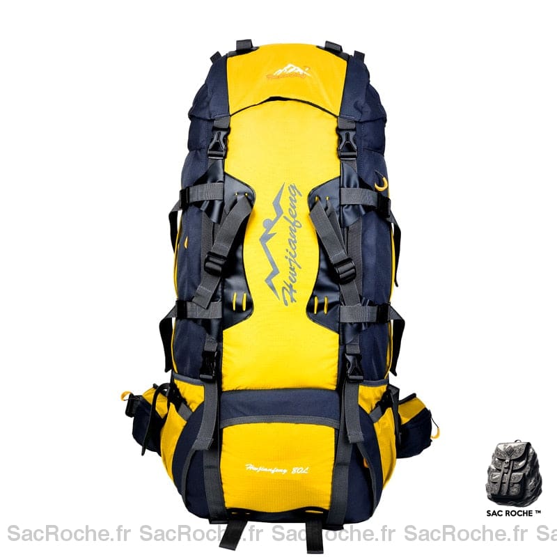 Sac à dos de randonnée étanche noir et jaune