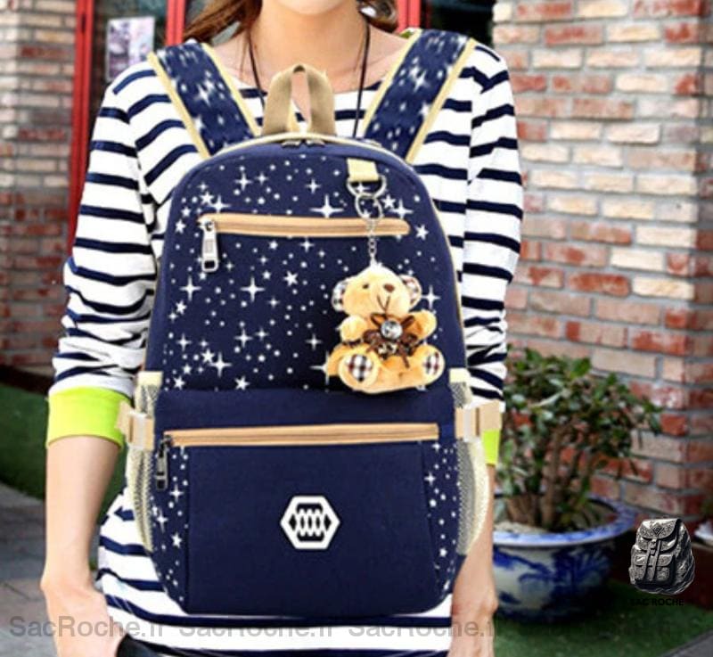 Sac À Dos Étoiles Avec Pendentif Ours Femme