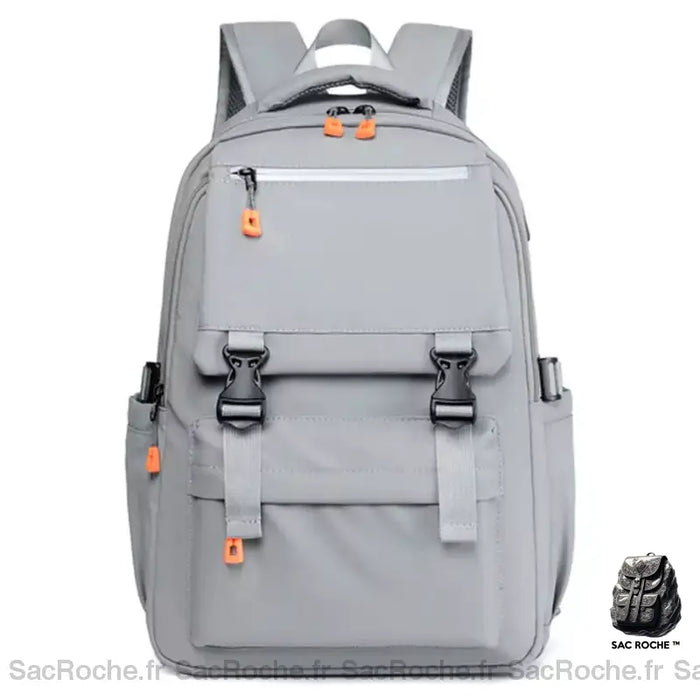 Sac À Dos Étudiant Élégant Gris Ado