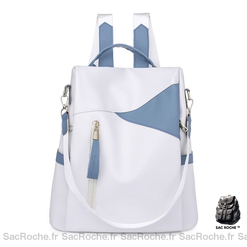 Sac À Dos Femme Anti-Vol Compact Blanc Petit