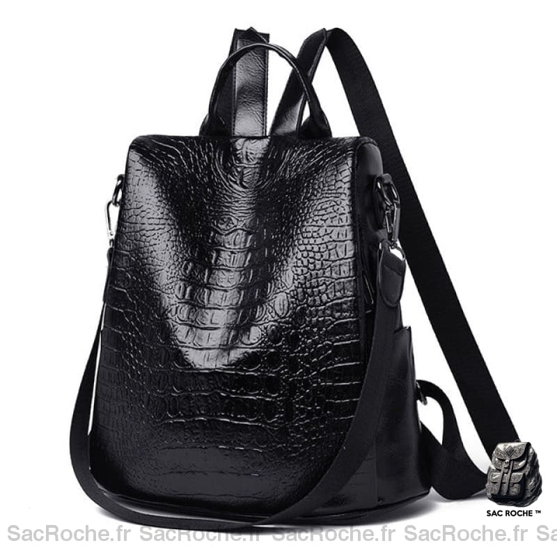 Sac À Dos Femme Antivol Croco Noir Sac A Dos Femme