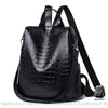 Sac À Dos Femme Antivol Croco Noir Sac A Dos Femme