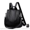 Sac À Dos Femme Antivol En Cuir - Bandoulière Amovible Noir Sac A Dos Femme