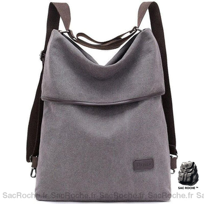 Sac À Dos Femme Bandoulière Tissu - Élégant Et Pratique Gris Sacs