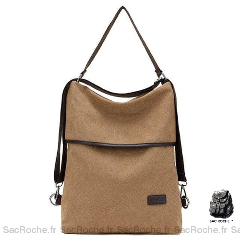 Sac À Dos Femme Bandoulière Tissu - Élégant Et Pratique Marron Clair Sacs