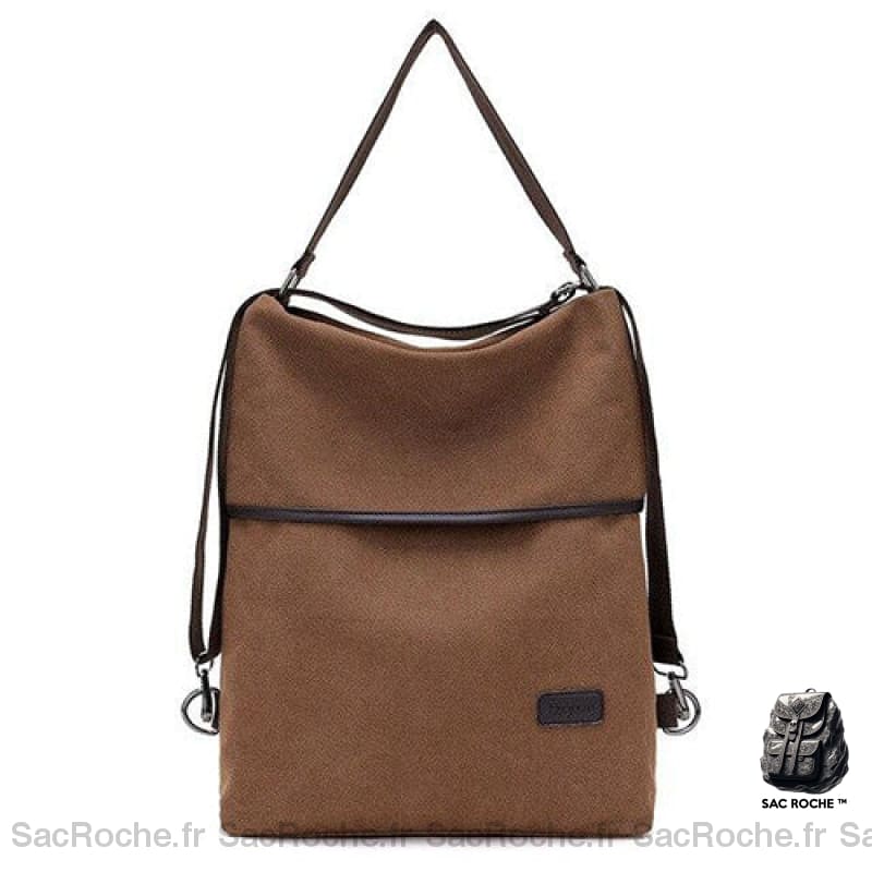 Sac À Dos Femme Bandoulière Tissu - Élégant Et Pratique Marron Foncé Sacs