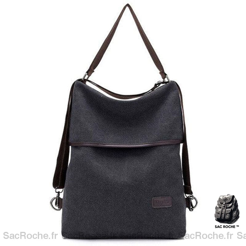 Sac À Dos Femme Bandoulière Tissu - Élégant Et Pratique Noir Sacs