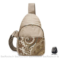 Sac À Dos Femme Bohème Porté Poitrine Beige Sac A Dos Femme