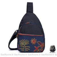 Sac à Dos Femme Bohème Porté Poitrine - modèle Noir - Sac Roche ™