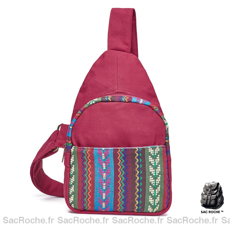 Sac À Dos Femme Bohème Porté Poitrine Rouge Sac A Dos Femme