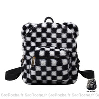 Sac à Dos Femme Carreau Petit - modèle Noir et blanc / 22x24x11cm - Sac Roche ™