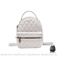 Sac à Dos Femme Carreaux Mini - modèle Blanc - Sac Roche ™