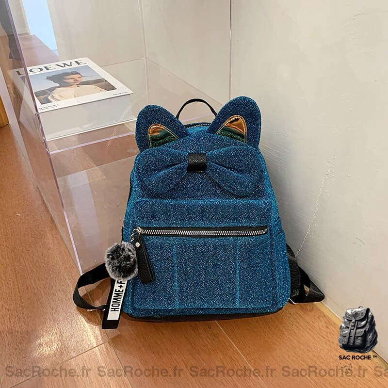 Sac À Dos Femme Chaton Bleu Petit