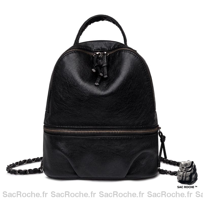 Sac À Dos Femme Citadin Chaînettes Métalliques Noir Sac A Dos Femme