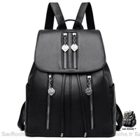 Sac à Dos Femme Citadin Mono Coloris - modèle Noir - Sac Roche ™