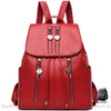 Sac À Dos Femme Citadin Mono Coloris Rouge Sacs Dos Femme