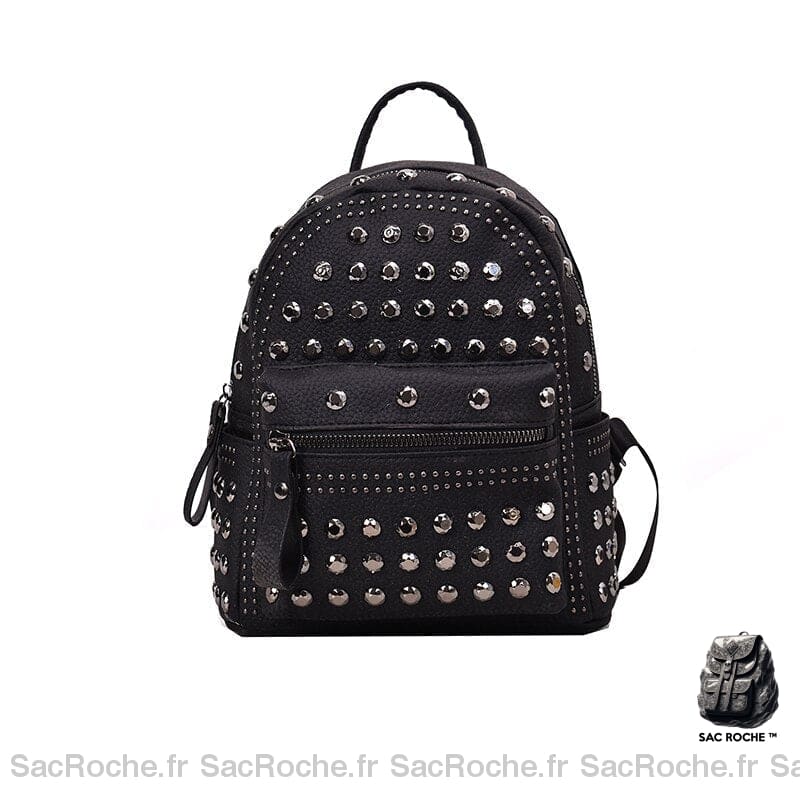 Sac À Dos Femme Clous Noir / Petit L 15Cm-H 23Ccm-L 23Cm