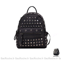 Sac à Dos Femme à Clous - modèle Noir / Petit L 15cm-H 23ccm-L 23cm - Sac Roche ™