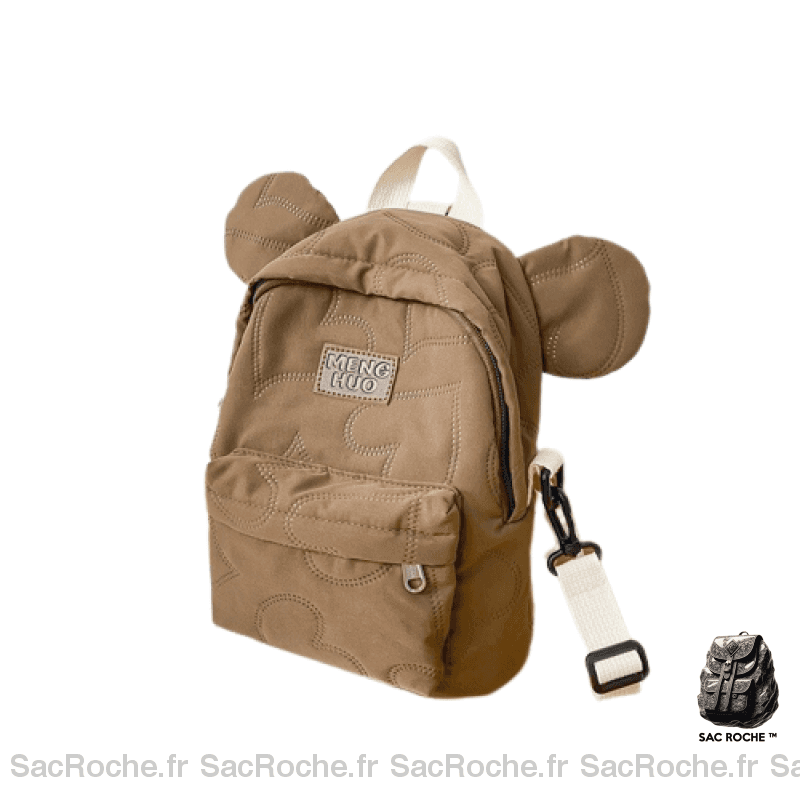 Sac À Dos Femme Compacte Marron / Avec Pompon Petit