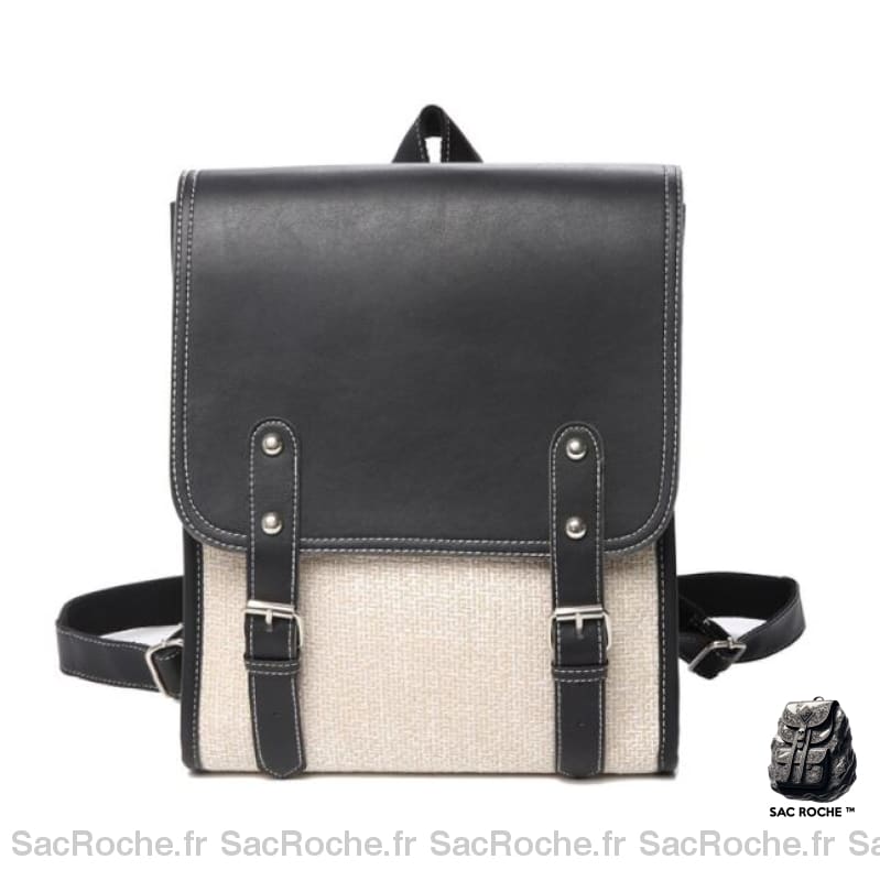 Sac à dos cuir deux tons pour femme - Noir - sac de messager Sac à main