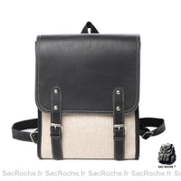 Sac à dos femme cuir deux tons - modèle Noir - Sac Roche ™