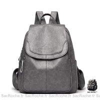 Sac à dos femme cuir mouton - modèle Gris - Sac Roche ™