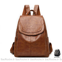 Sac à dos femme cuir mouton - modèle Marron - Sac Roche ™