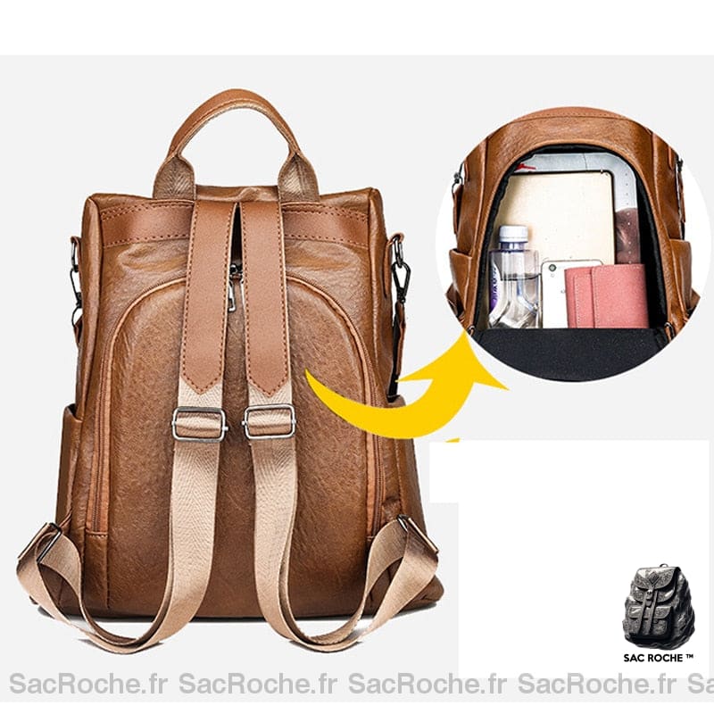 Sac À Dos Femme Cuir Pu Multifonction