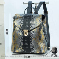Sac à dos femme cuir python - modèle Noir - Sac Roche ™