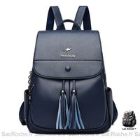 Sac à Dos Femme Cuir Rouge Trapèze - modèle Bleu - Sac Roche ™