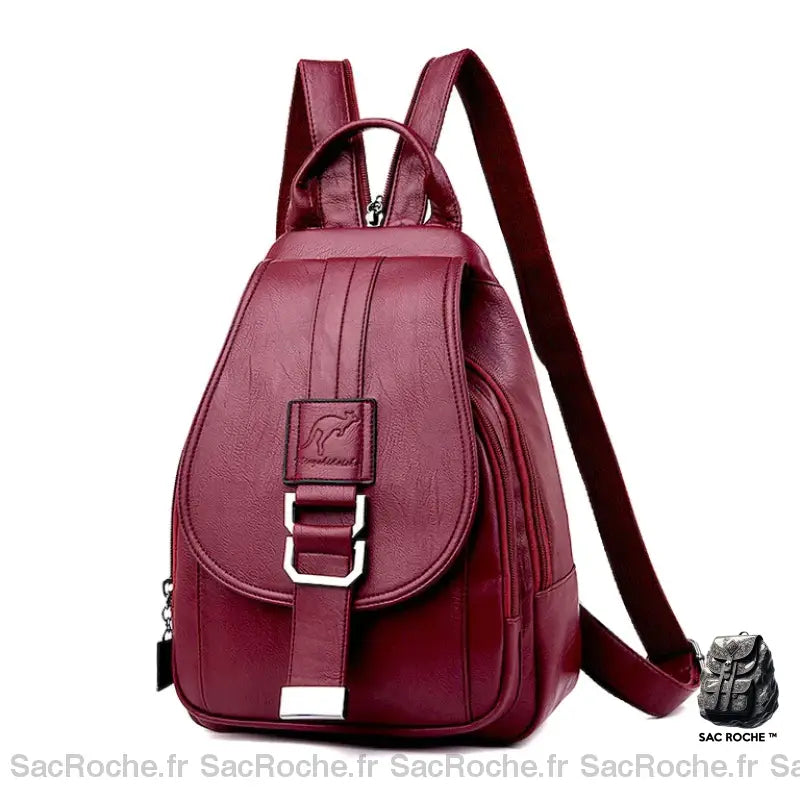 Sac À Dos Femme Cuir Tendance Bordeau Sac