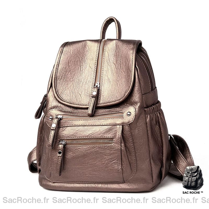 Sac À Dos Femme Cuir Tendance Doré Petit Dos Femme