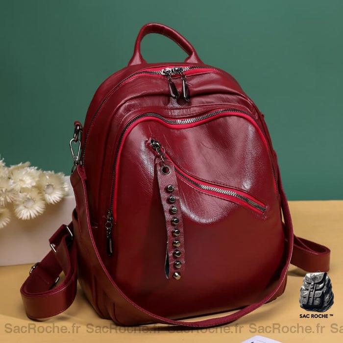 Sac À Dos Femme Cuir Uni