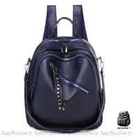 Sac à dos femme cuir uni - modèle Bleu - Sac Roche ™