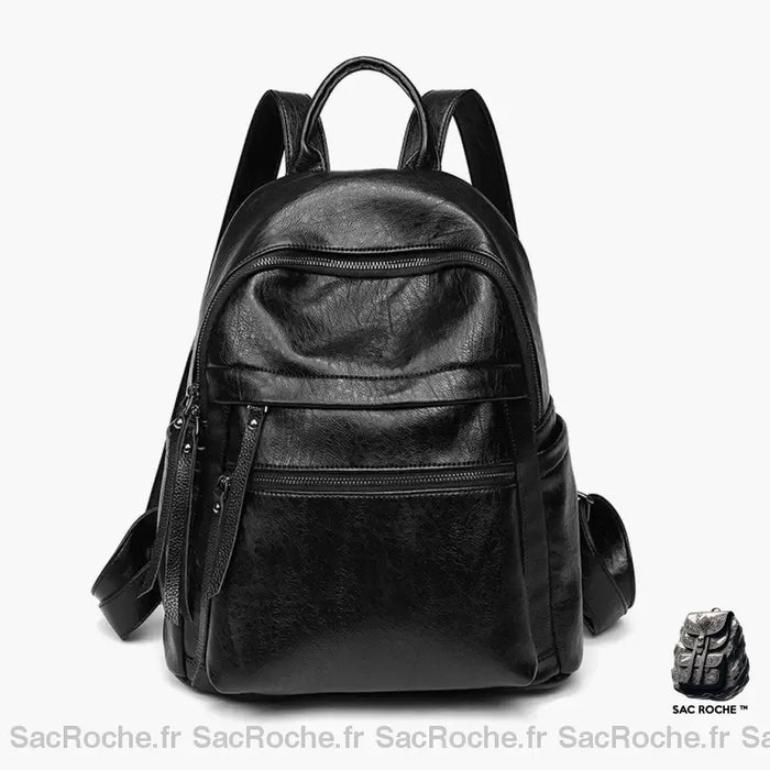 Sac À Dos Femme Cuir Ville Noir Sac