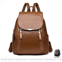 Sac à dos femme éco cuir vegan - modèle Marron - Sac Roche ™