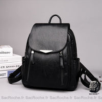 Sac à dos femme éco cuir vegan - modèle Noir - Sac Roche ™