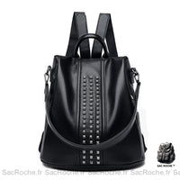 Sac à dos femme élégant poly - modèle Noir - Sac Roche ™