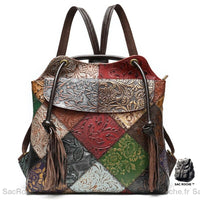 Sac à Dos Femme en Cuir Patchwork Véritable - Sac Roche ™