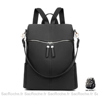 Sac à Dos Femme en Daim - Bandoulière Fourre Tout - modèle Noir - Sac Roche ™