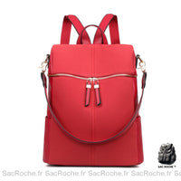 Sac à Dos Femme en Daim - Bandoulière Fourre Tout - modèle Rouge - Sac Roche ™