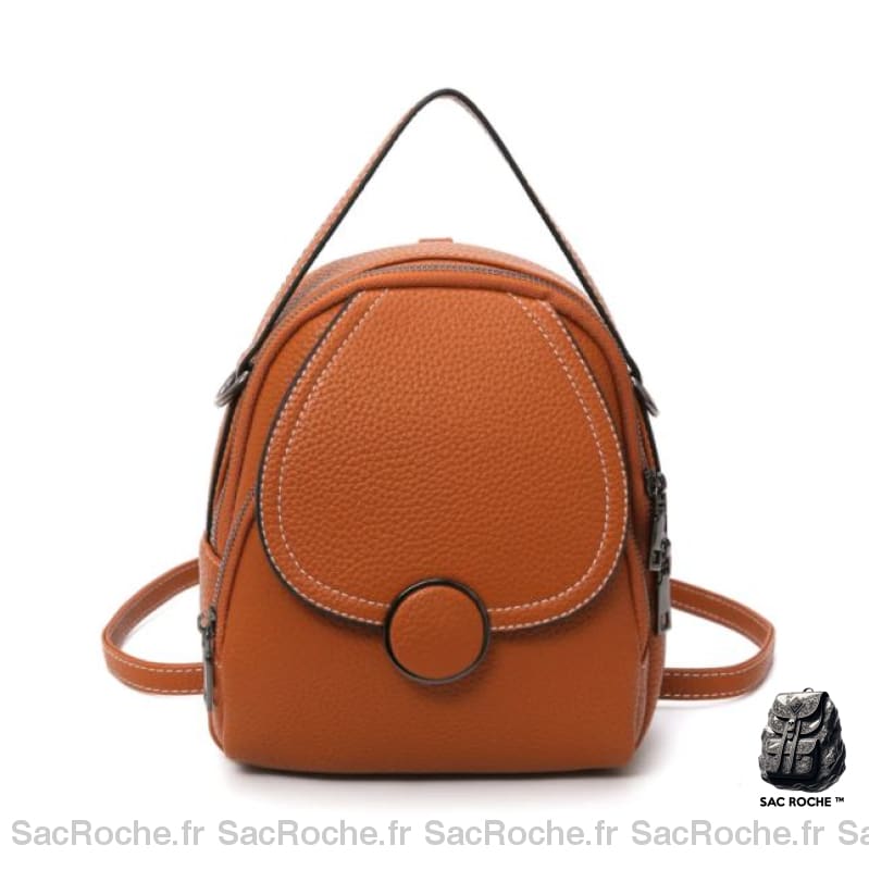 Petit sac à dos cuir femme - Marron - Sac à dos en cuir pour femmes Sac à dos