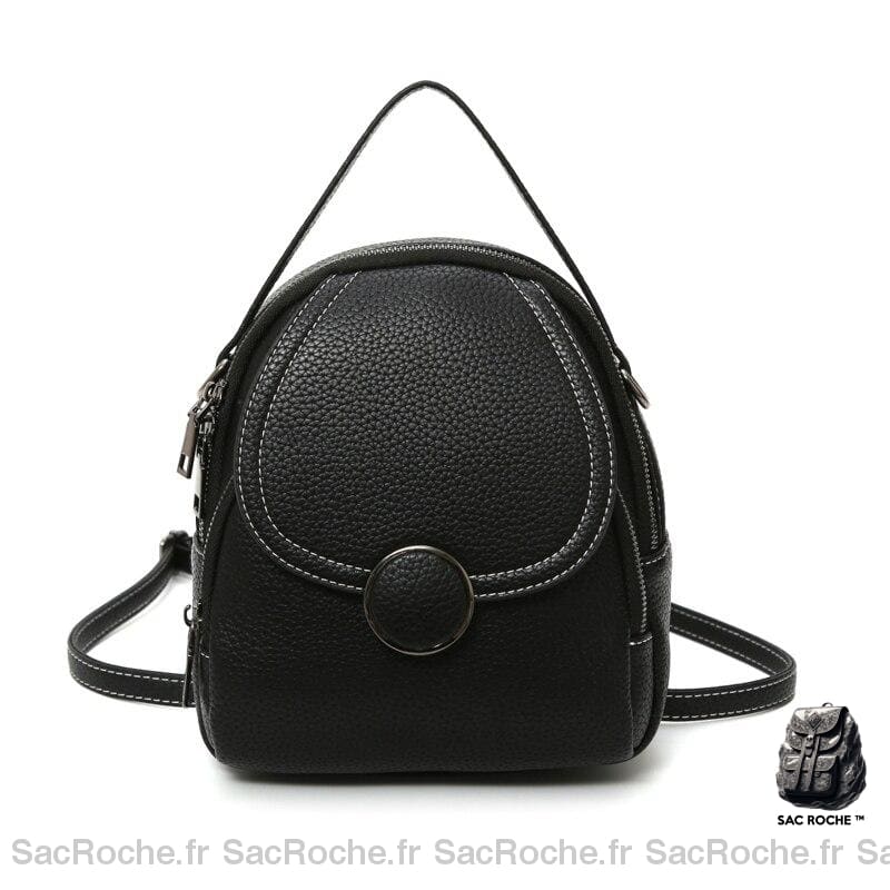 Petit sac à dos cuir femme - Noir - Sac à main Cuir