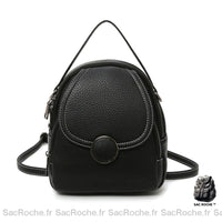 Sac à dos femme en simili cuir - modèle Noir - Sac Roche ™