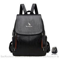 Sac à dos femme en similicuir - modèle Noir - Sac Roche ™