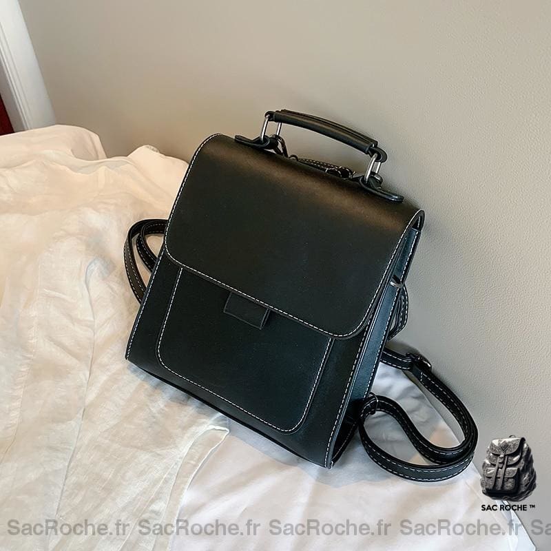 Sac à dos femme petit format lignes épurées - Noir - Sac à main Produit