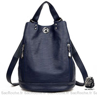 Sac à dos femme épuré simili cuir - modèle Bleu - Sac Roche ™